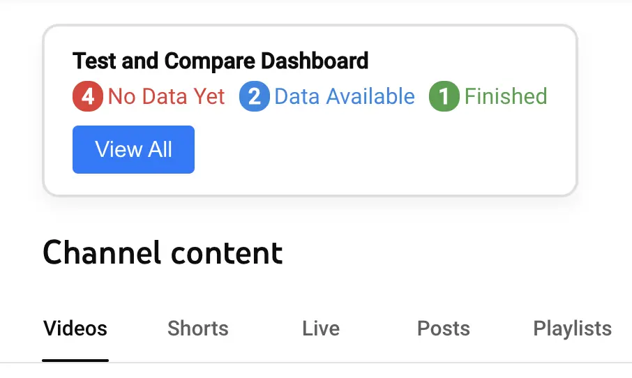 Test and Compare Dashboard